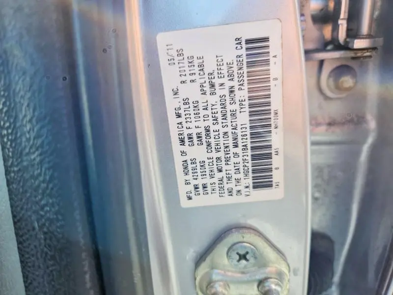 2011 HONDA ACCORD   