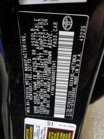 2013 TOYOTA AVALON BASE  