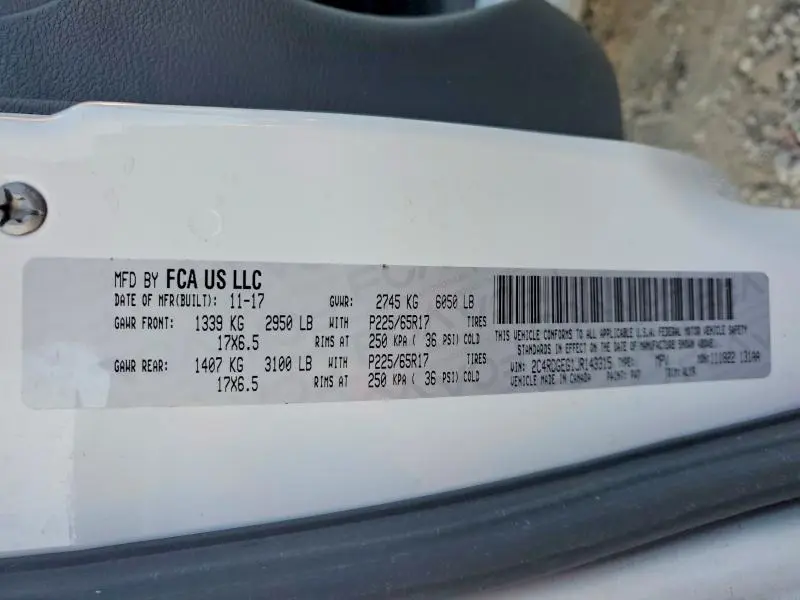 2018 DODGE GRAND CARAVAN GT  