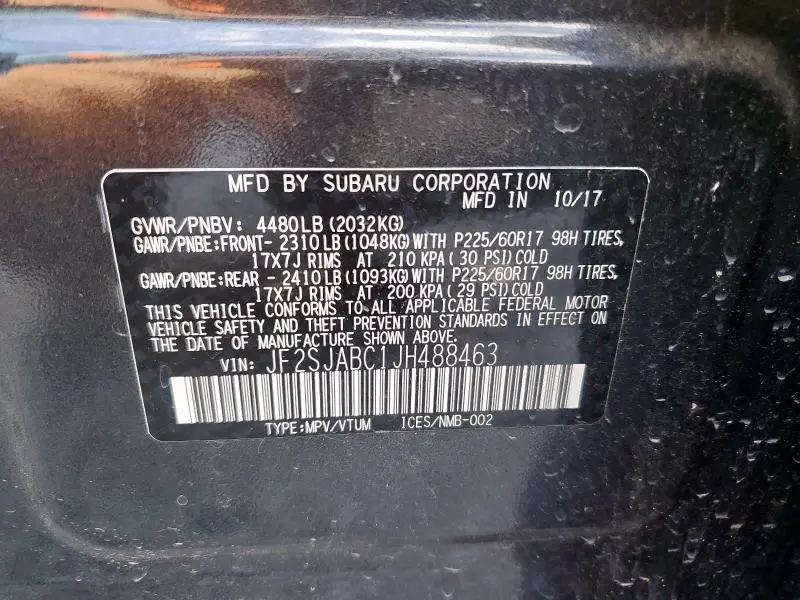 2018 SUBARU FORESTER 2.5I  