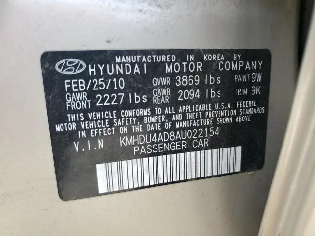 2010 HYUNDAI ELANTRA BLUE