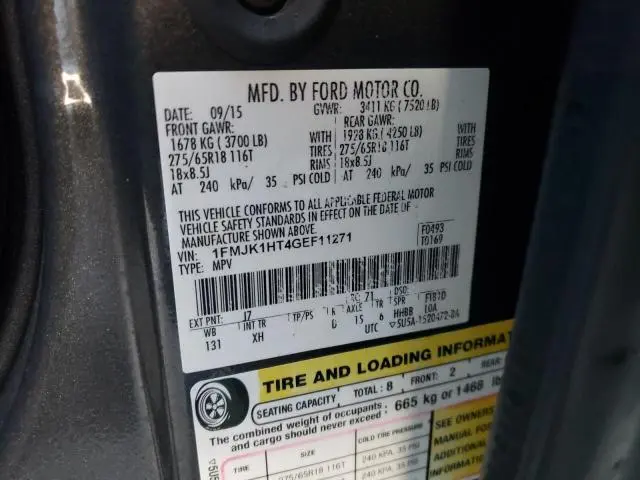 2016 FORD EXPEDITION EL XLT  