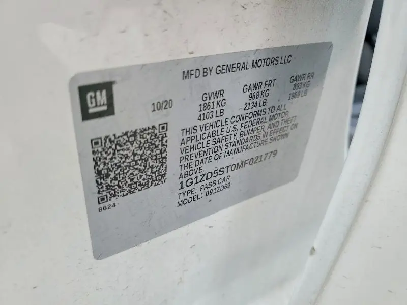 2021 CHEVROLET MALIBU LT  