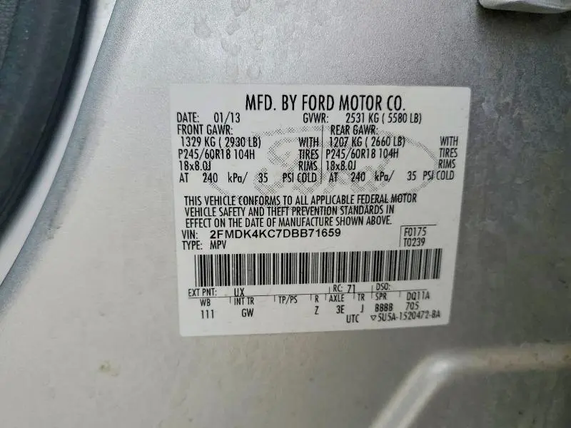 2013 FORD EDGE LIMITED  