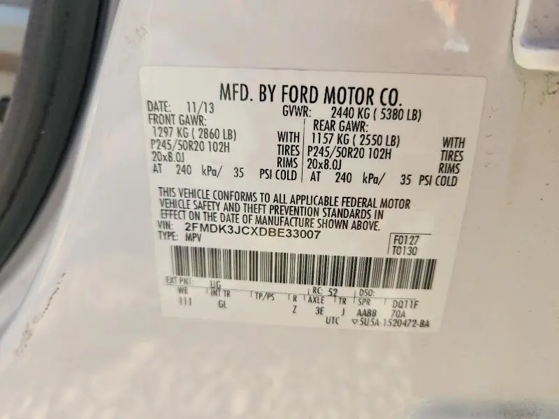 2013 FORD EDGE SEL  