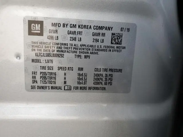 2020 CHEVROLET TRAX 1LT