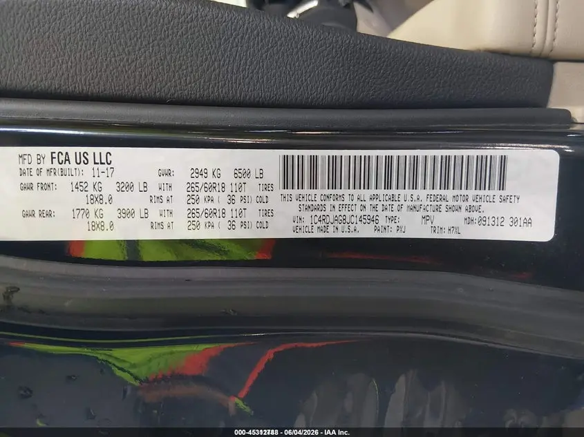 2018 DODGE DURANGO SXT AWD
