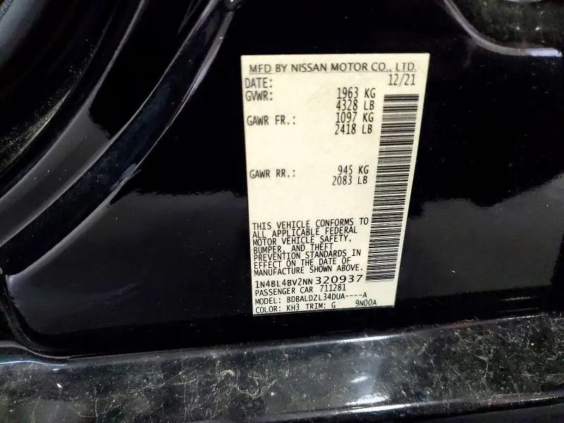 2022 NISSAN ALTIMA S  