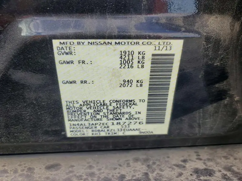 2014 NISSAN ALTIMA 2.5 S  