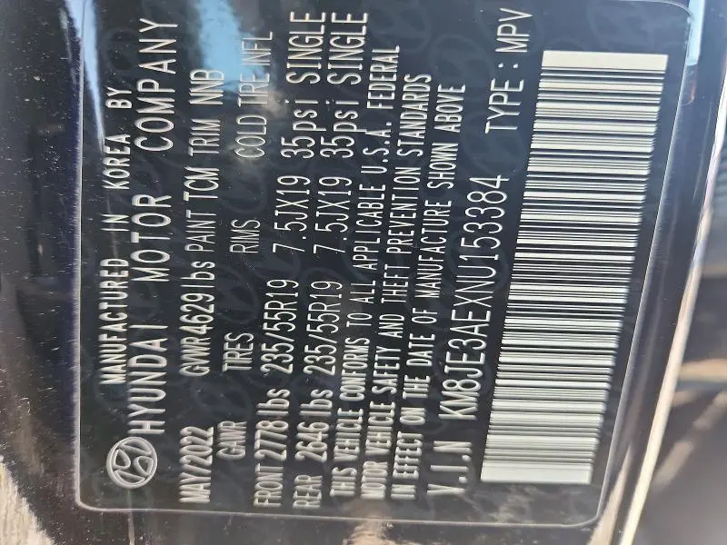 2022 HYUNDAI TUCSON LIMITED  