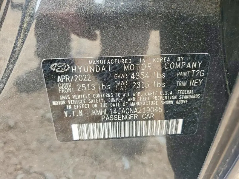 2022 HYUNDAI SONATA SEL  