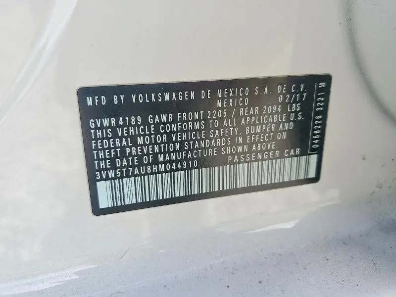 2017 VOLKSWAGEN GTI S  