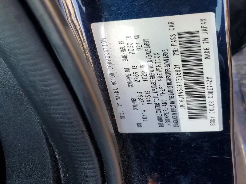 2015 MAZDA 6 TOURING  