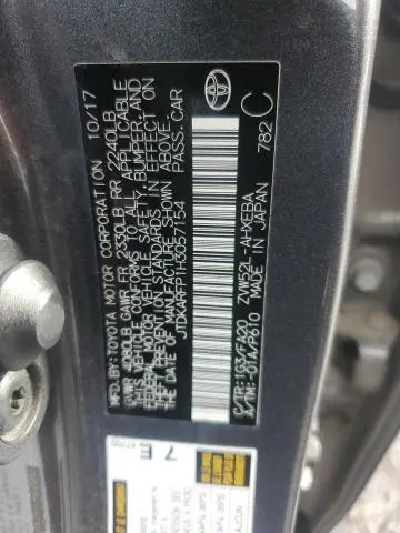 2017 TOYOTA PRIUS PRIME   