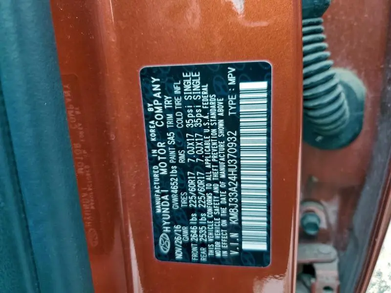 2017 HYUNDAI TUCSON LIMITED  