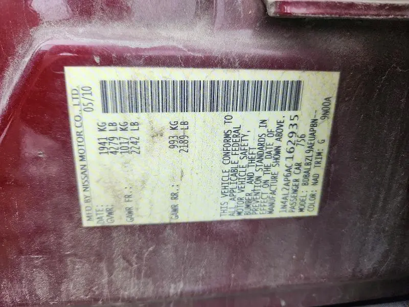 2010 NISSAN ALTIMA 2.5  