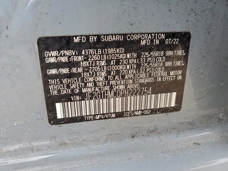 2023 SUBARU CROSSTREK LIMITED  