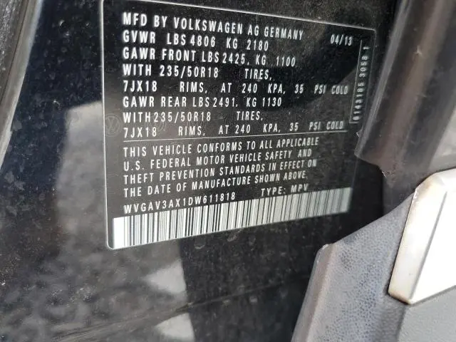 2013 VOLKSWAGEN TIGUAN S  