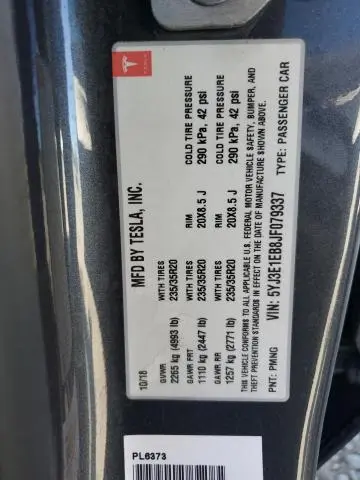 2018 TESLA MODEL 3   