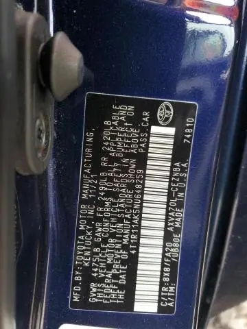 2022 TOYOTA CAMRY LE  