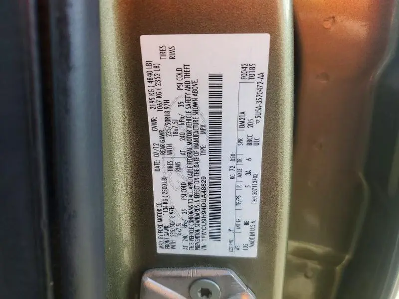 2013 FORD ESCAPE SEL  