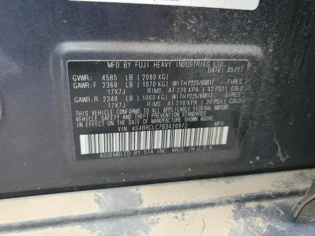 2011 SUBARU OUTBACK 2.5I LIMITED  