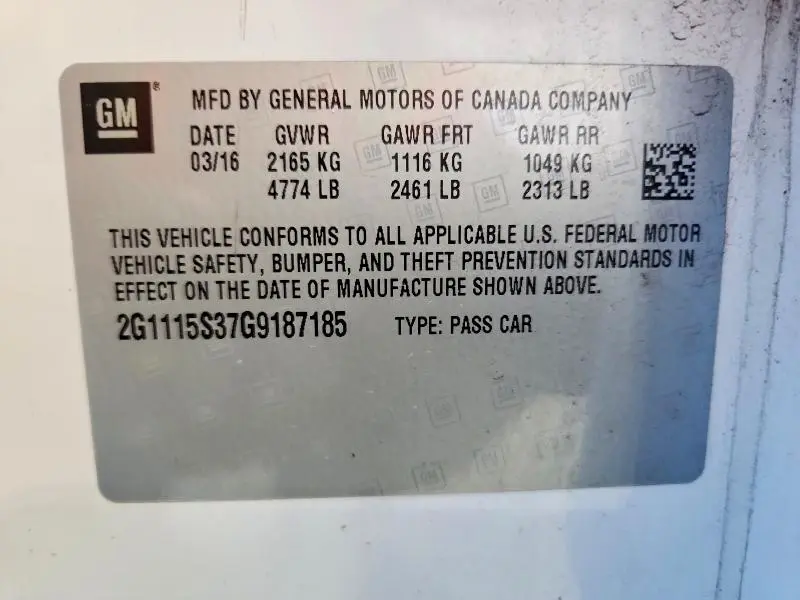 2016 CHEVROLET IMPALA LT  