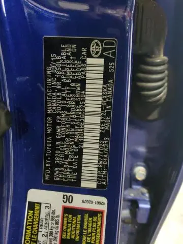 2016 TOYOTA COROLLA L  