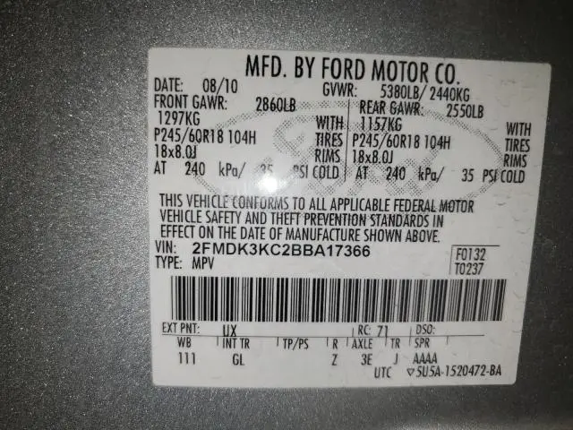 2011 FORD EDGE LIMITED  