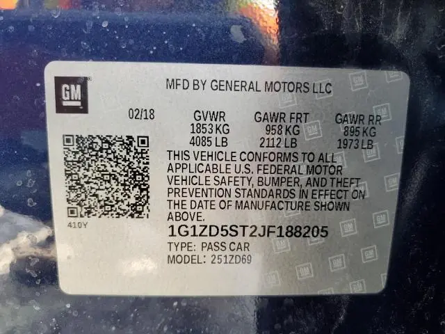 2018 CHEVROLET MALIBU LT  