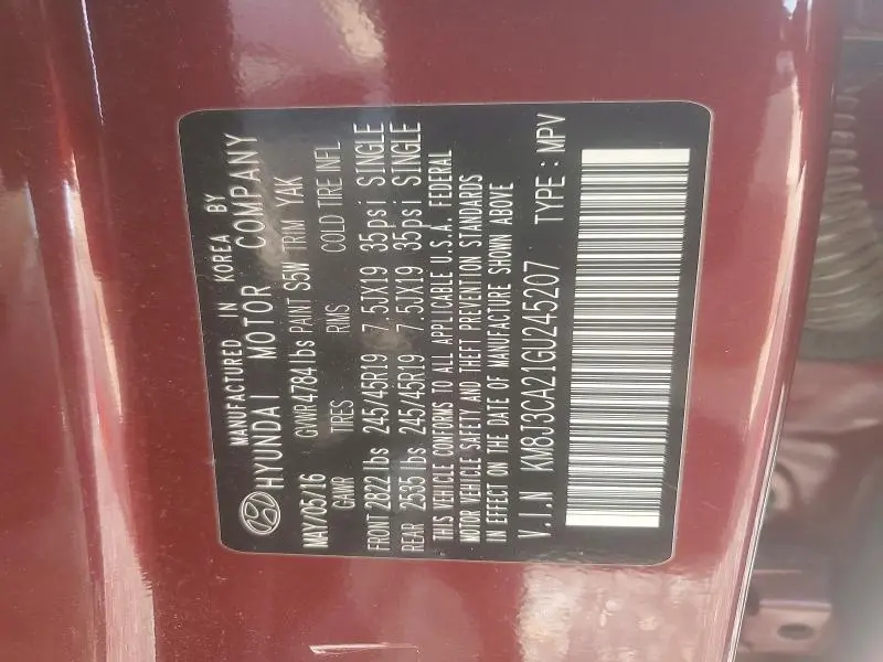 2016 HYUNDAI TUCSON SPORT  