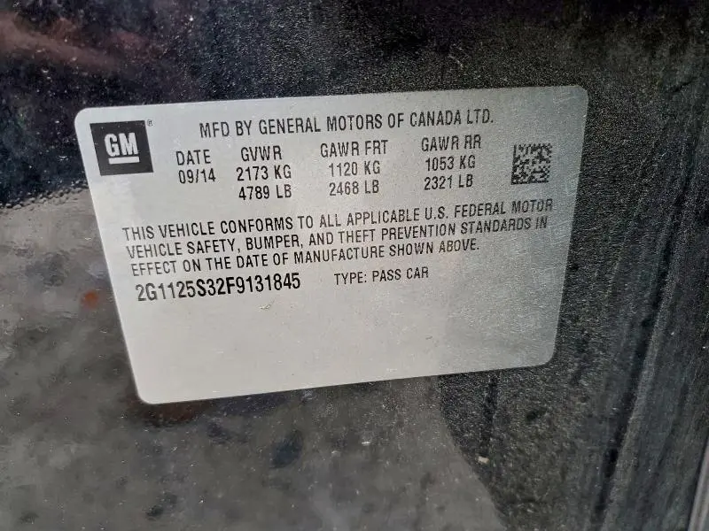 2015 CHEVROLET IMPALA LT  