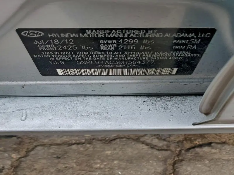 2013 HYUNDAI SONATA GLS  