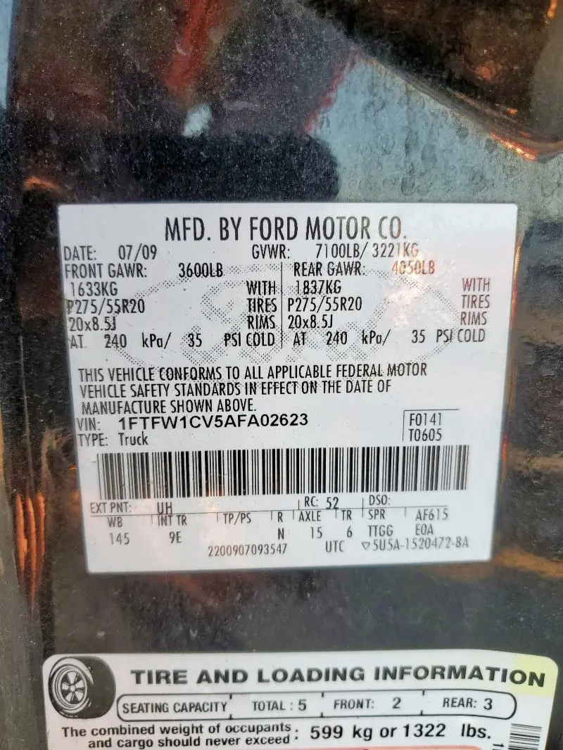 2010 FORD F150 SUPERCREW  