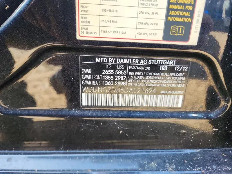 2013 MERCEDES-BENZ S 550  