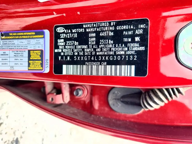 2019 KIA OPTIMA S  