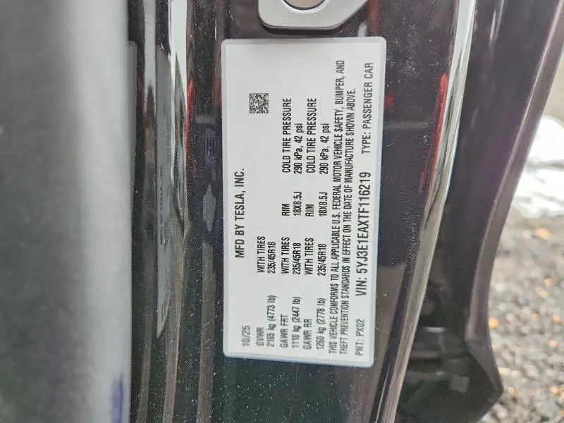 2026 TESLA MODEL 3   