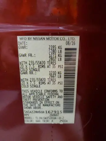2016 NISSAN MURANO S  