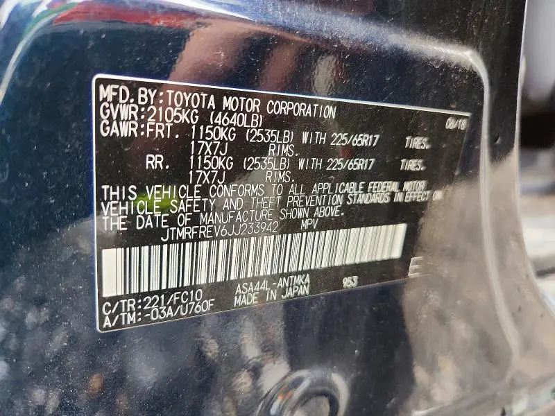 2018 TOYOTA RAV4 XLE  