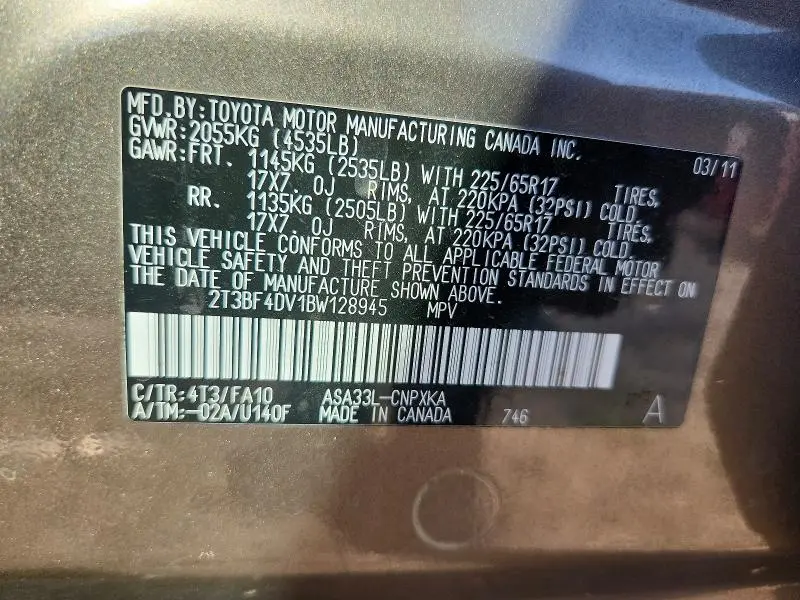 2011 TOYOTA RAV4 BASE  
