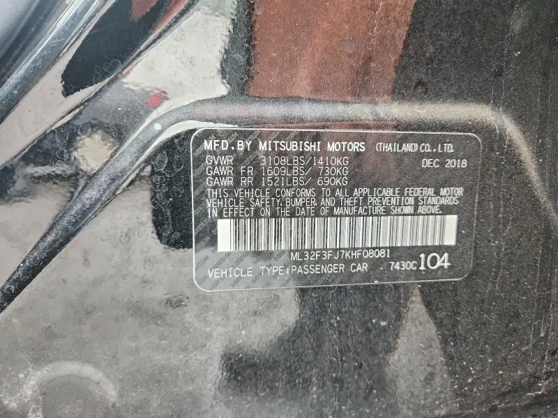 2019 MITSUBISHI MIRAGE G4 ES  