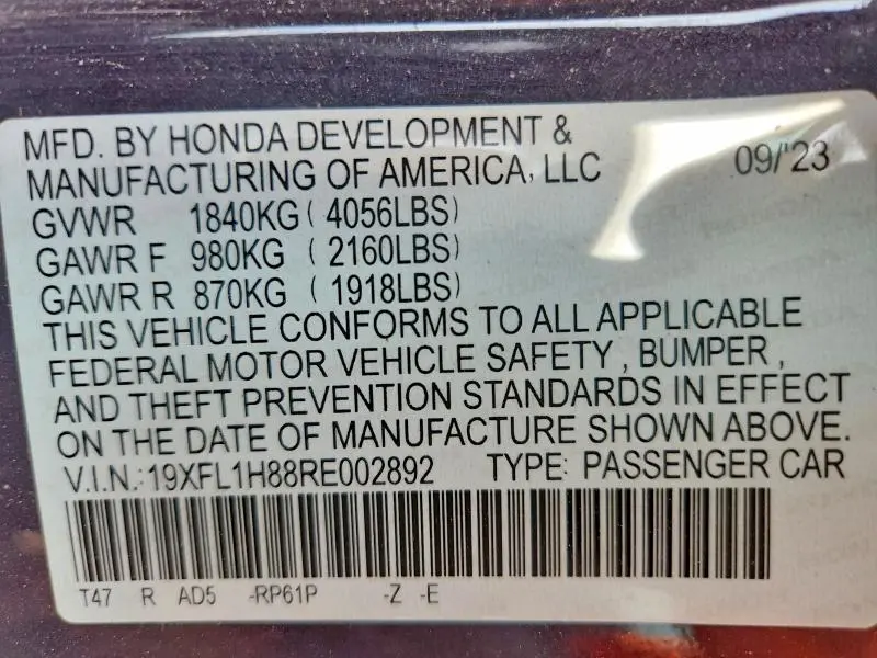 2024 HONDA CIVIC SPORT TOURING  