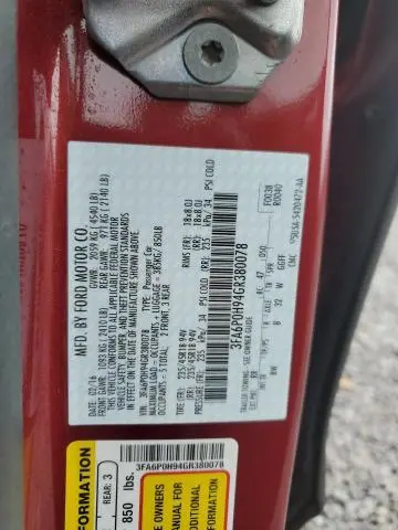 2016 FORD FUSION SE  
