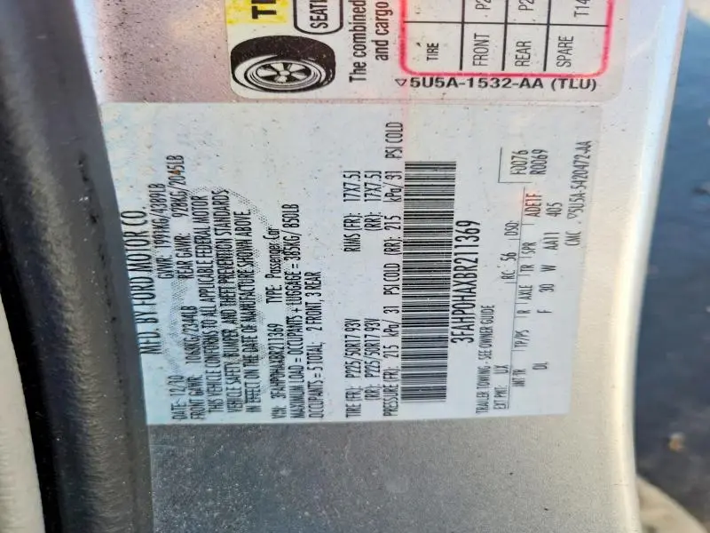 2011 FORD FUSION SE  