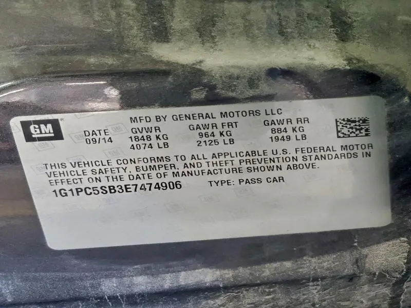 2014 CHEVROLET CRUZE LT  