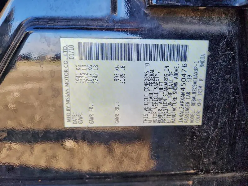 2010 NISSAN ALTIMA BASE  