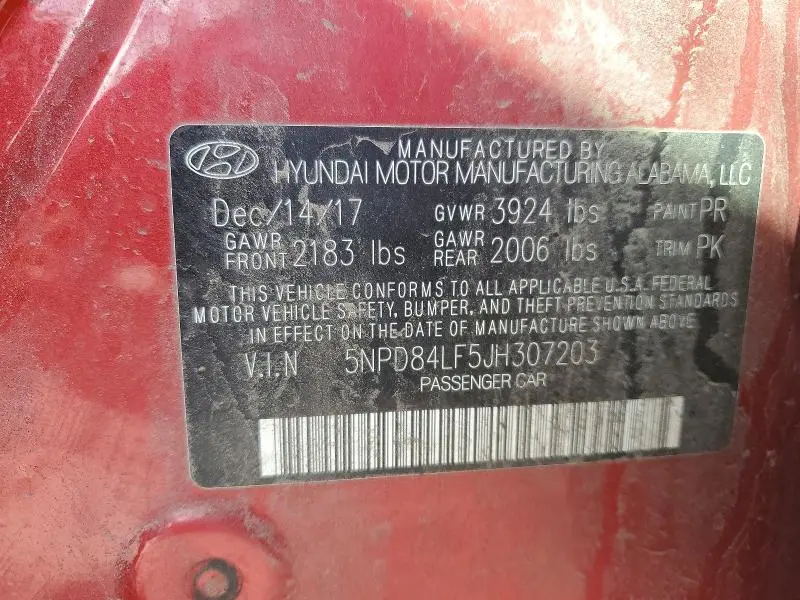 2018 HYUNDAI ELANTRA SEL  