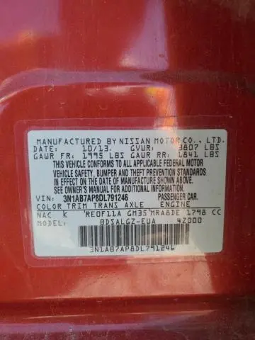 2013 NISSAN SENTRA S  