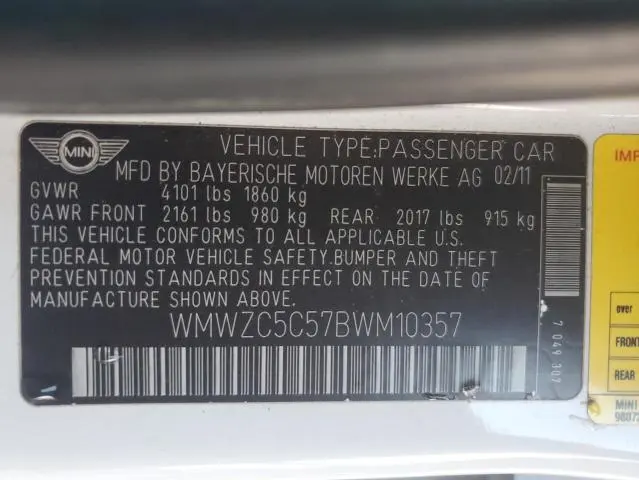 2011 MINI COOPER S COUNTRYMAN  