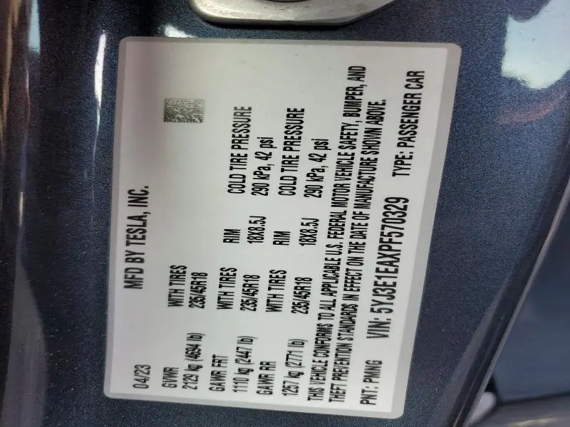 2023 TESLA MODEL 3   
